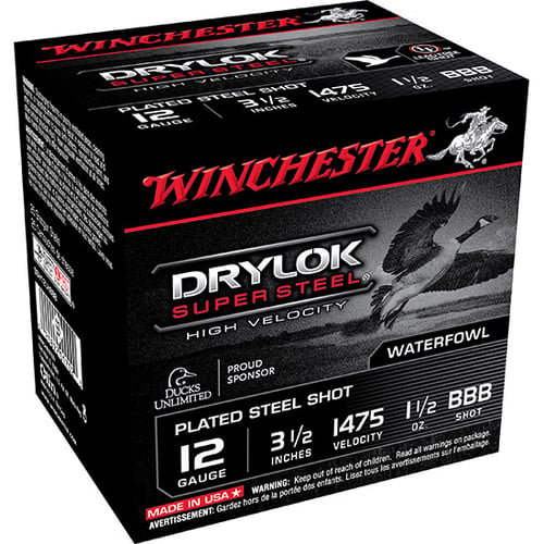 Winchester SSH12LHBBB Drylok Super Steel Shotshell 12 GA, 3-1/2 in